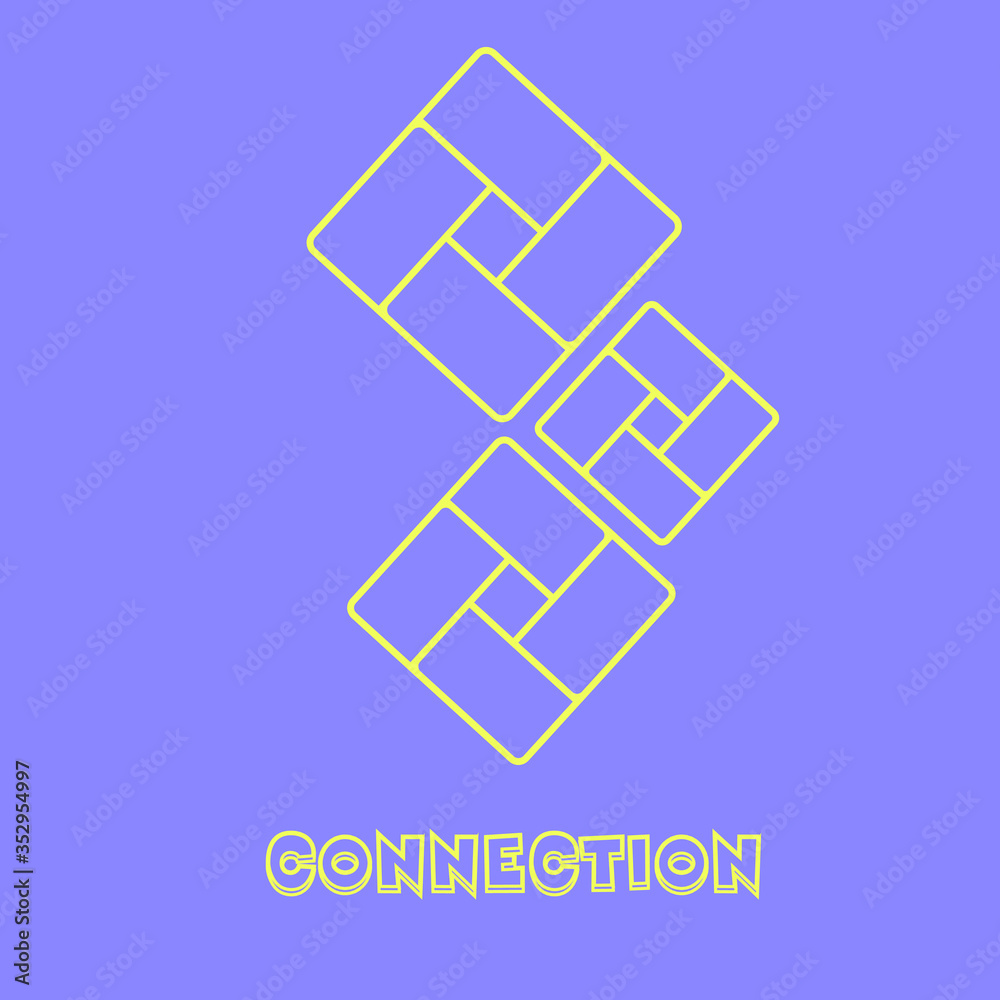 Abstract logo design. Cube conception about connection in business Abstract logo design. Cube conception about connection in business