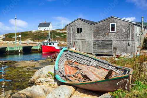 Old boat in small rural fishing community located on the eastern shore of St. Margarets Bay  photo