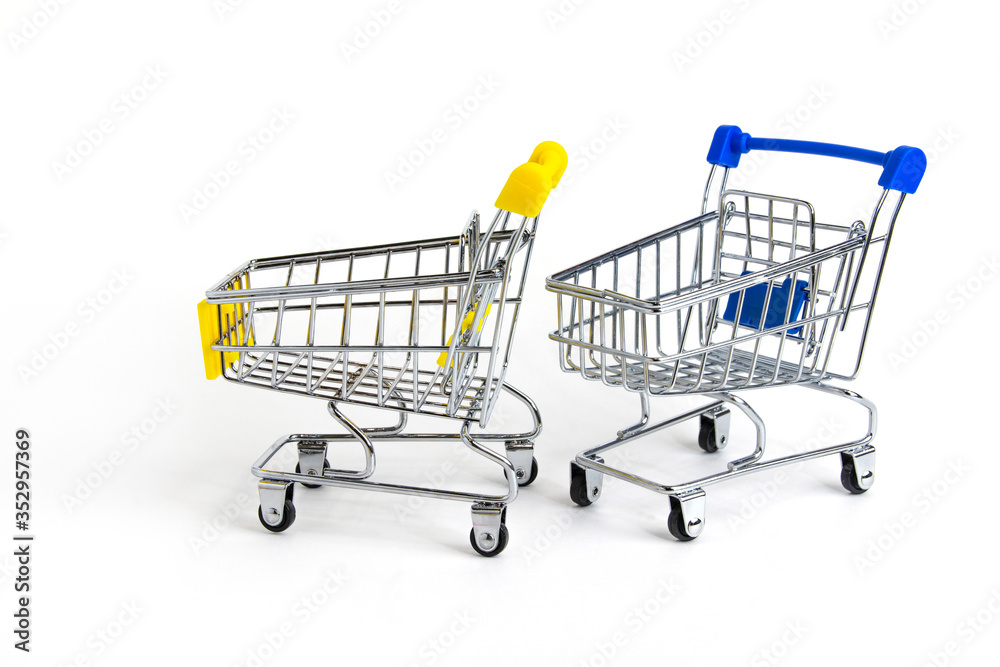 Carts for shopping at the supermarket. Carts for shopping at the supermarket.