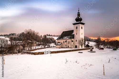 Obraz na plátně Centre of Europe - Church of Saint John the Baptist, Kremnicke Bane