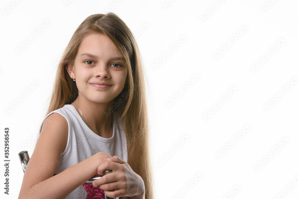 Portrait of a beautiful girl of ten years of European appearance Portrait of a beautiful girl of ten years of European appearance