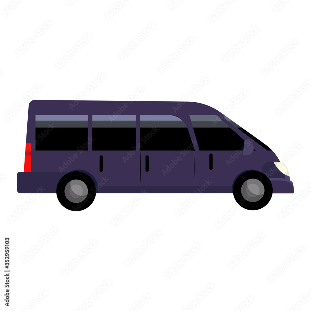 Black minivan illustration. Bus, auto, vehicle. Transport concept. illustration can be used for topics like transportation, trip, logistics