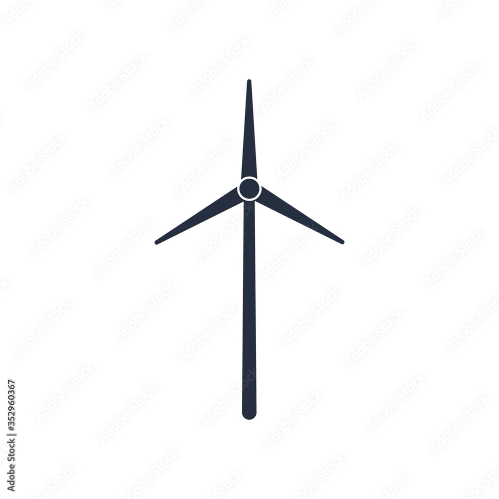 Wind power icon. Windmill symbol vector illustration isolated on white Wind power icon. Windmill symbol vector illustration isolated on white