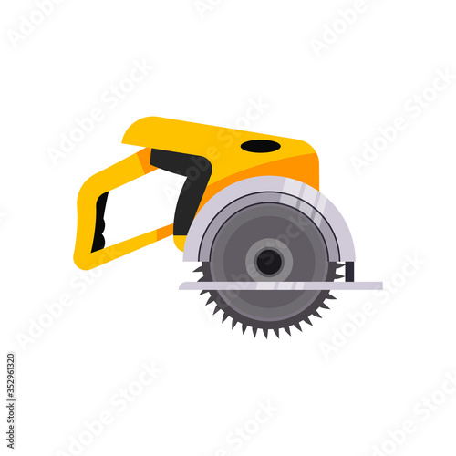 Gas chainsaw illustration. Equipment  mechanic  device. Working instrument concept. illustration can be used for topics like working  hard industry