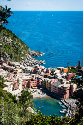 view of cinque terre in Liguria Italy