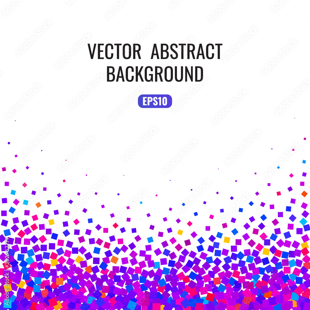 Abstract background with bright geometric texture. Space for text. Bright and funny confetti for your holiday.