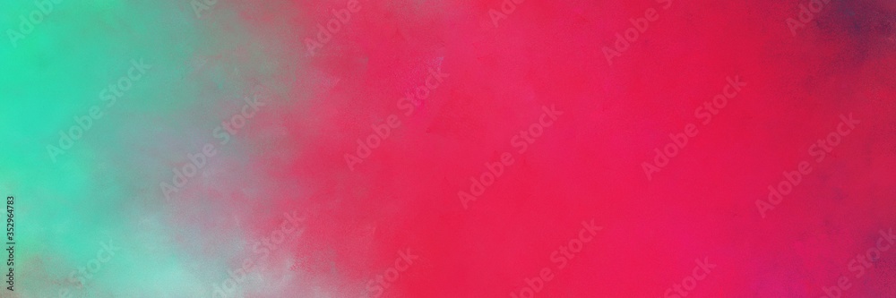 beautiful moderate pink, medium aqua marine and crimson colored vintage abstract painted background with space for text or image. can be used as header or banner