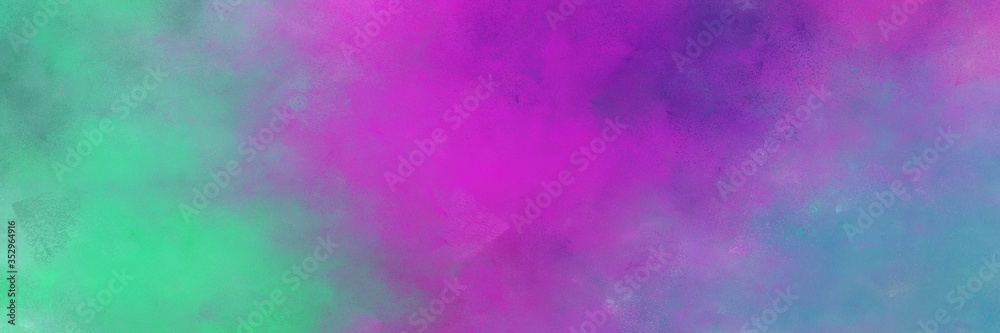 beautiful vintage abstract painted background with moderate violet and medium aqua marine colors and space for text or image. can be used as postcard or poster