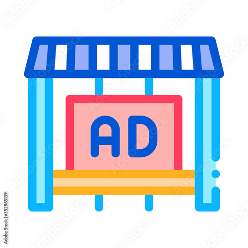 advertising in counter store icon vector. advertising in counter store sign. color symbol illustration