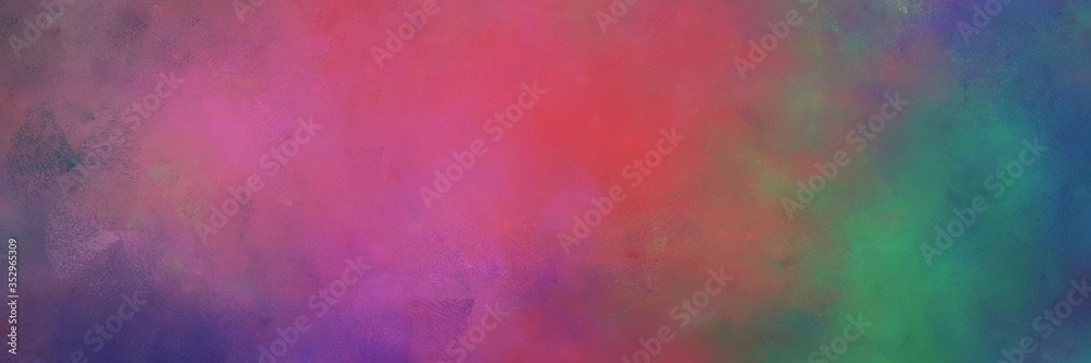 beautiful vintage abstract painted background with antique fuchsia, teal blue and dim gray colors and space for text or image. can be used as header or banner