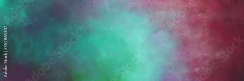 beautiful vintage abstract painted background with dim gray, teal blue and medium aqua marine colors and space for text or image. can be used as header or banner