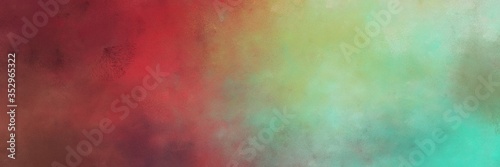 beautiful dark sea green and dark moderate pink colored vintage abstract painted background with space for text or image. can be used as horizontal background texture