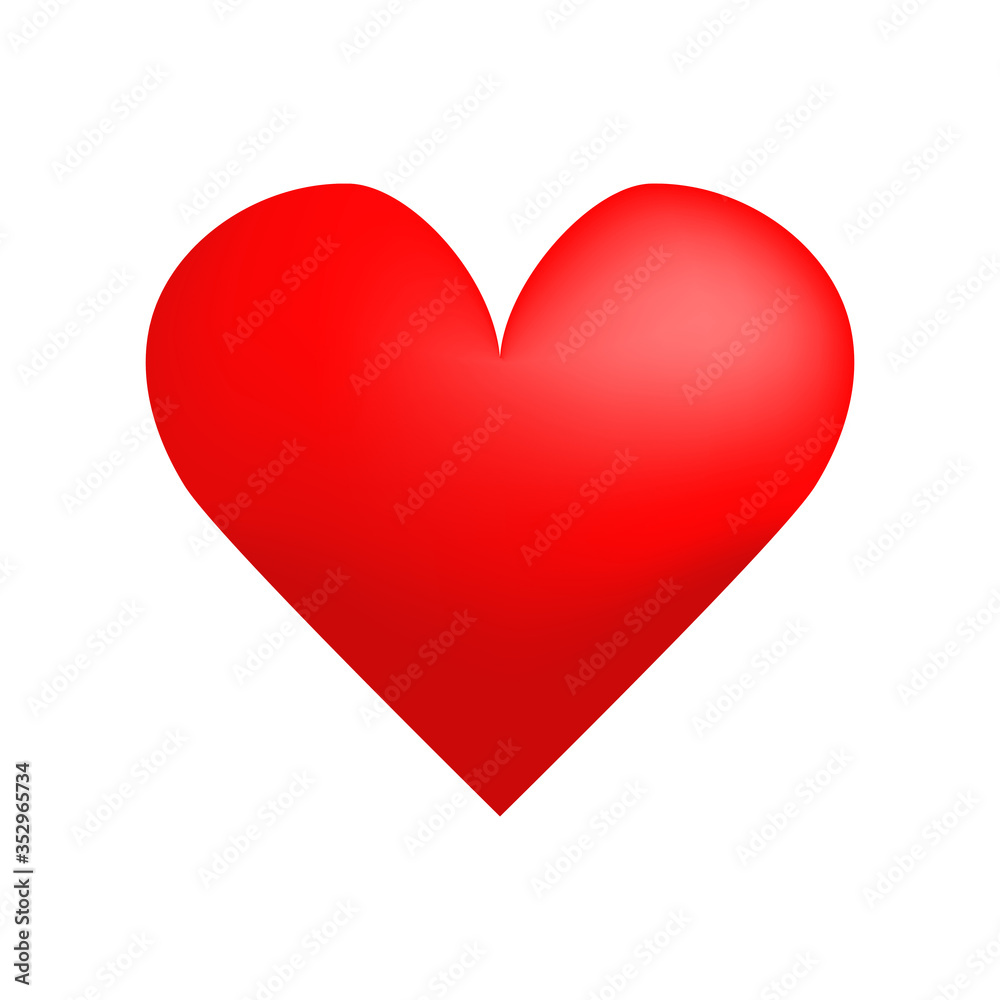 Big red heart illustration. Love, passion, romance. Valentines Day concept. illustration can be used for topics like holiday, feelings, relationships