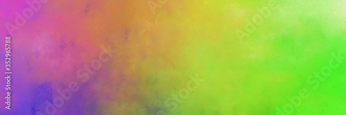 beautiful abstract painting background texture with yellow green, moderate violet and mulberry colors and space for text or image. can be used as horizontal background graphic