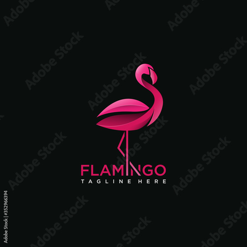 Flamingo bird logo concept 