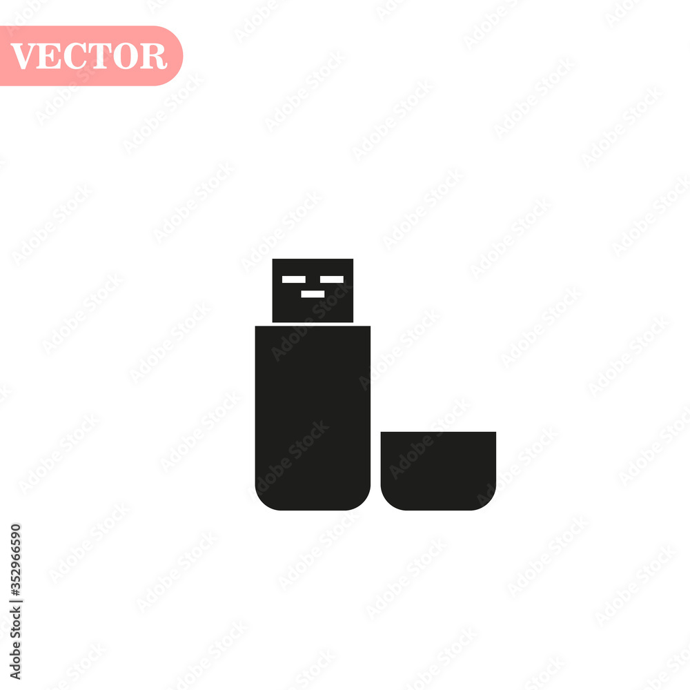 Vector usb flash drive icon with shadow on a white background. eps10 Vector usb flash drive icon with shadow on a white background. eps10