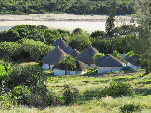 traditional south african houses at Wild Coast Mpande in Transkei photo