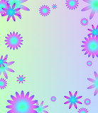 Vibrant gradient background with flowers