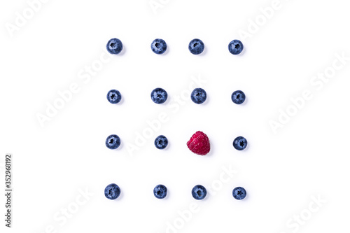 Various berries on a white background.