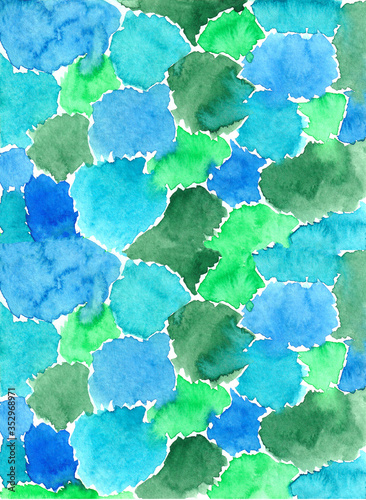 Abstract hand drawn watercolor background with spots.