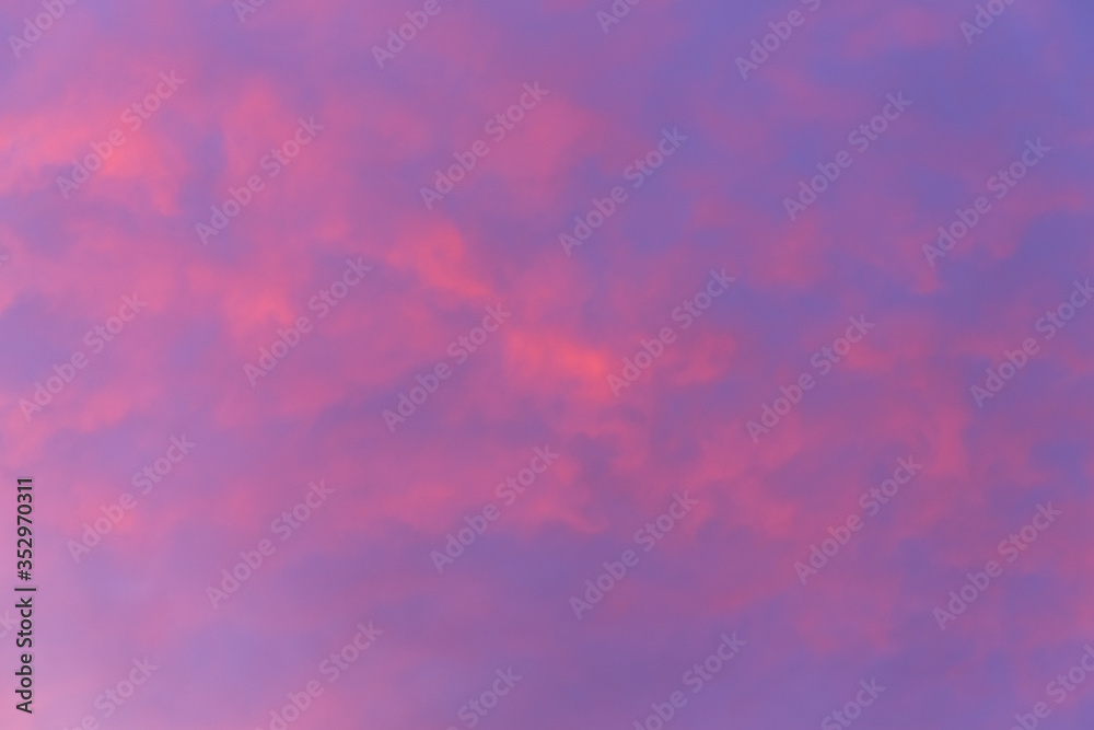 Red clouds at sunrise time. Beautiful background.