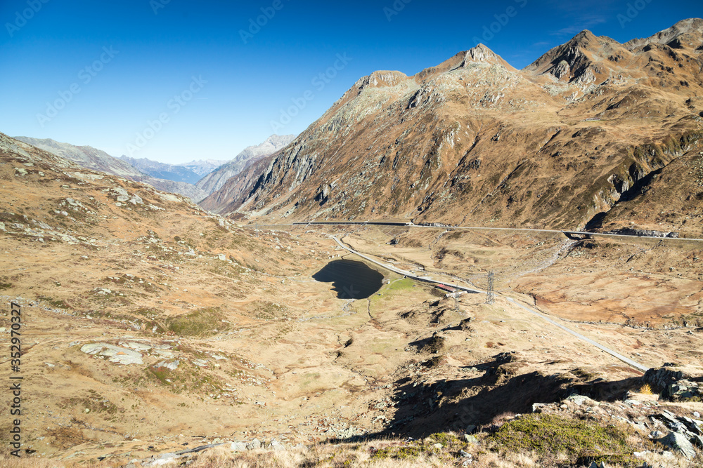 Nice places on Gotthard mountain pass, Switzerland