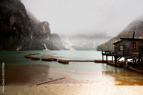 storm over the Braies lake