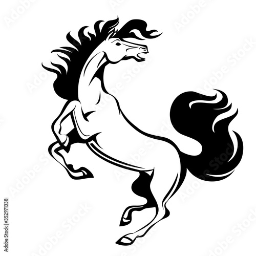 Horse, hand drawn vector stylized illustration
