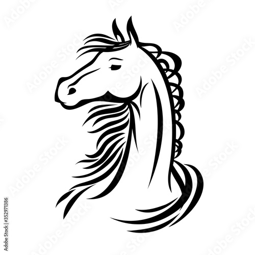 Horse, hand drawn vector stylized illustration