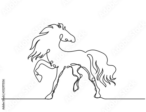 One line drawing horse vector illustration