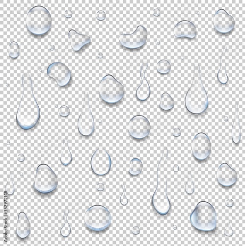 Water Drop Isolated Big Set Transparent Background