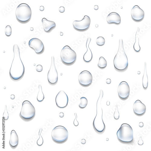 Water Drop Isolated Big Set White Background