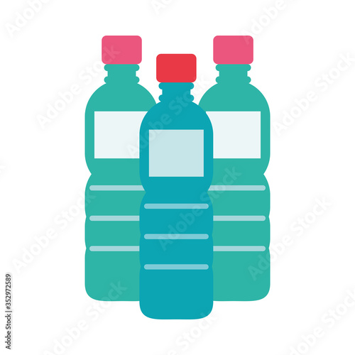 water bottles plastic isolated icon