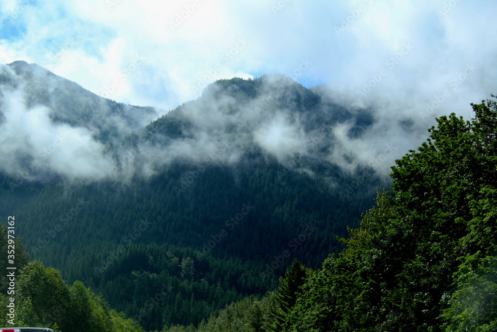 mountain landscape with clouds