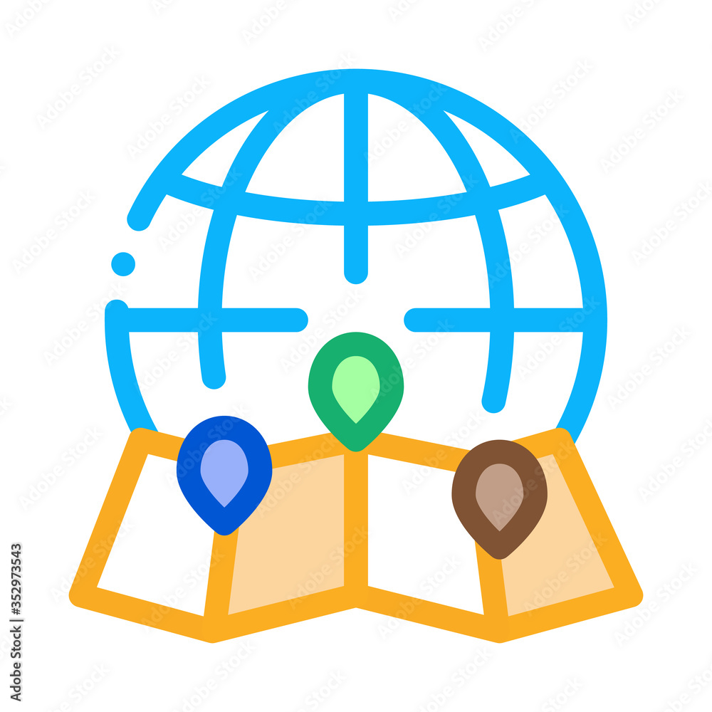 landscape ecology science icon vector. landscape ecology science sign. color symbol illustration landscape ecology science icon vector. landscape ecology science sign. color symbol illustration