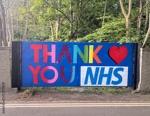 Aberdeen, Scotland/UK - May 21, 2020: Big sign painted on a fence with the text 