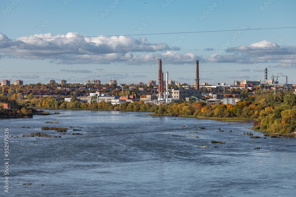 Industrial part of Kaunas city near Nemunas river