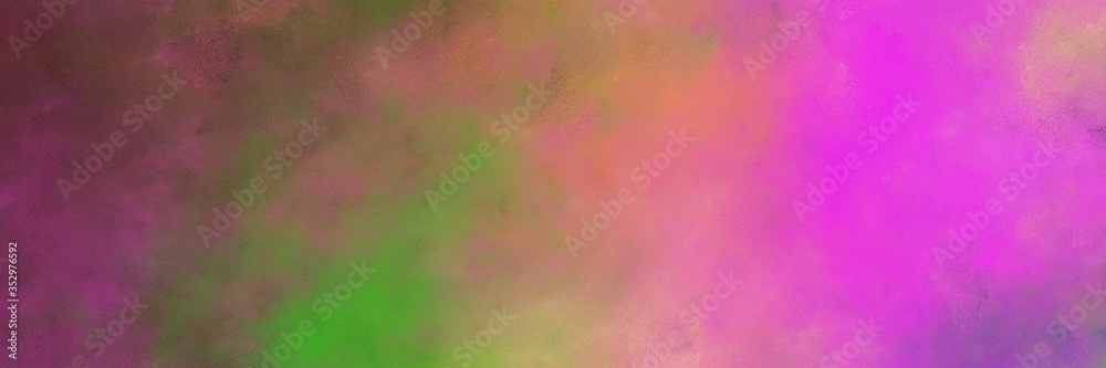 beautiful vintage abstract painted background with pastel brown, neon fuchsia and pale violet red colors and space for text or image. can be used as horizontal background graphic