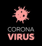 Coronavirus Bacteria Cell logo, Covid-19, Corona Virus 2020. No Infection and Stop syndrome Coronavirus Concepts. Dangerous Coronavirus Cell. Wuhan virus disease. Typography, symbol, Vector Icon
