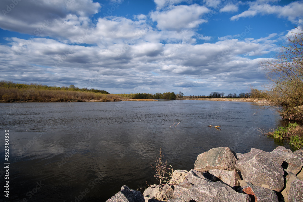 spring landscape with river spring landscape with river