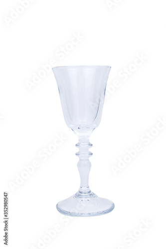 The glass for differnet drink in the bar on the white background