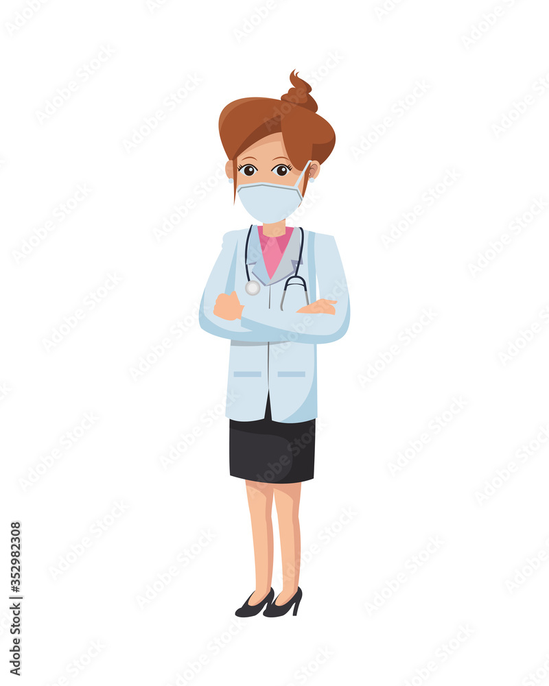 female doctor using medical mask female doctor using medical mask