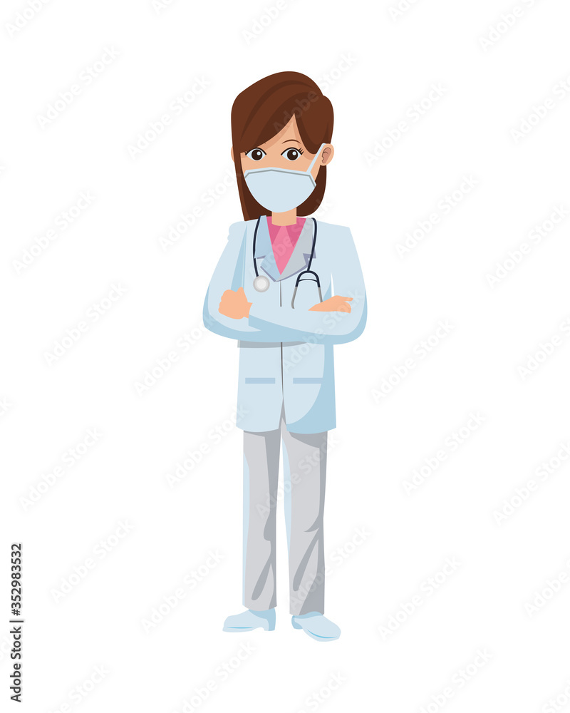 female doctor using medical mask female doctor using medical mask