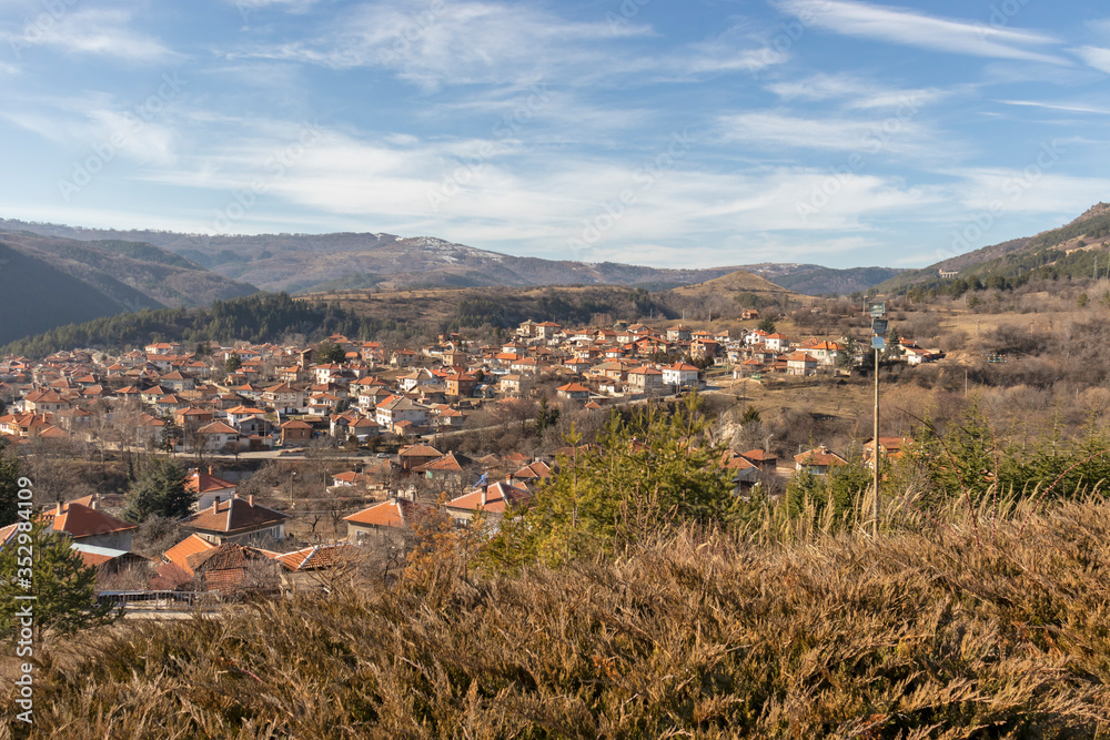 Panoramic view of historical town of Klisura