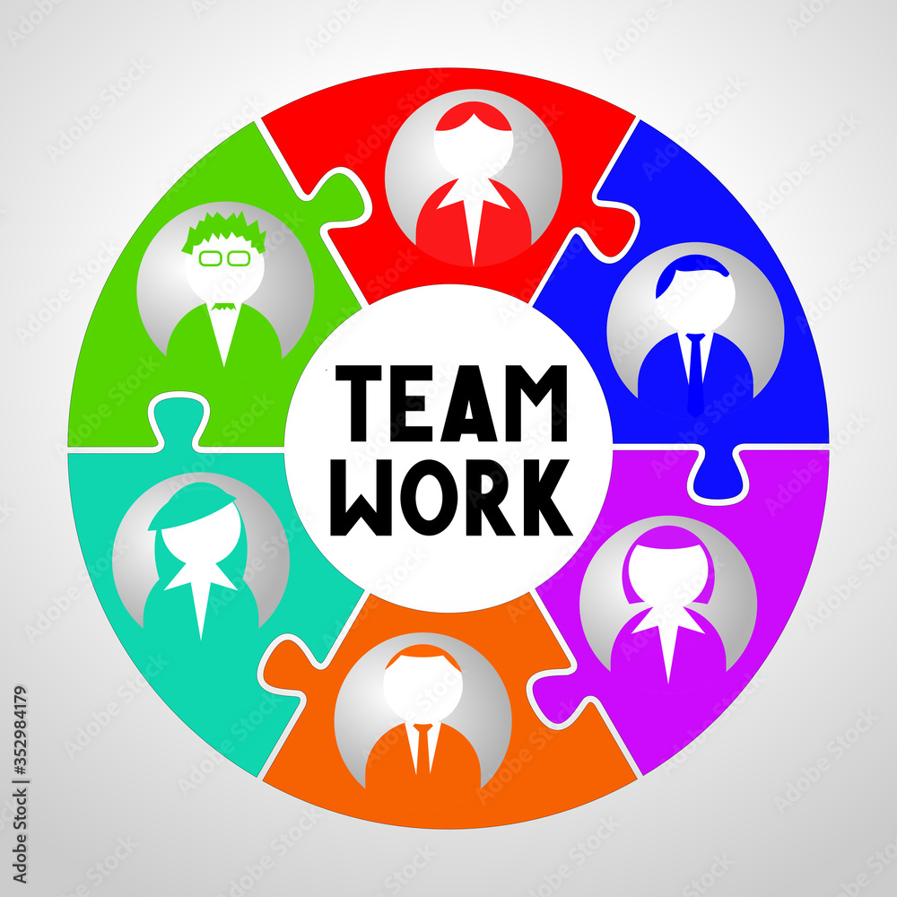 Fototapeta premium Teamwork concept - colorful illustration