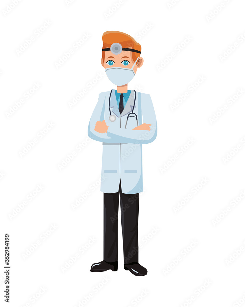 male doctor using medical mask male doctor using medical mask