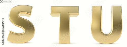 Cuadro en lienzo Alphabet Gold