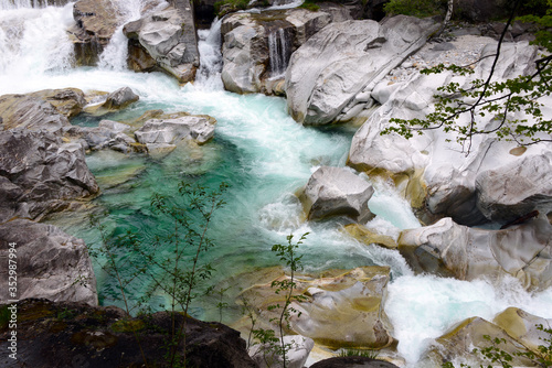 rocky riverbed  Maggia Valley near Lago Maggiore photo