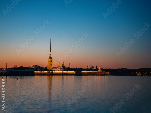 Peter and Paul Fortress, St. Petersburg, Night.
