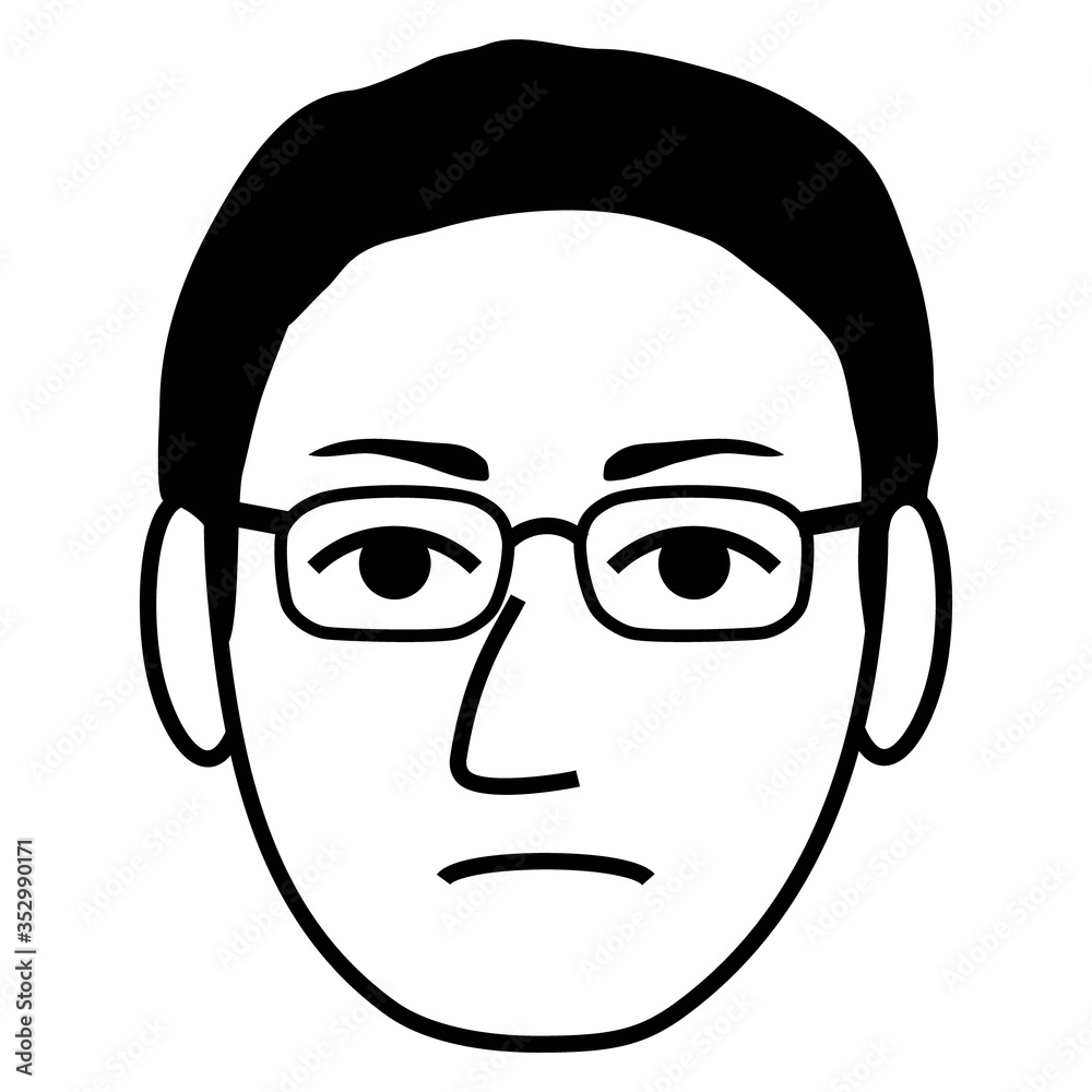 眼鏡の男性 不機嫌 眼鏡の男性 不機嫌